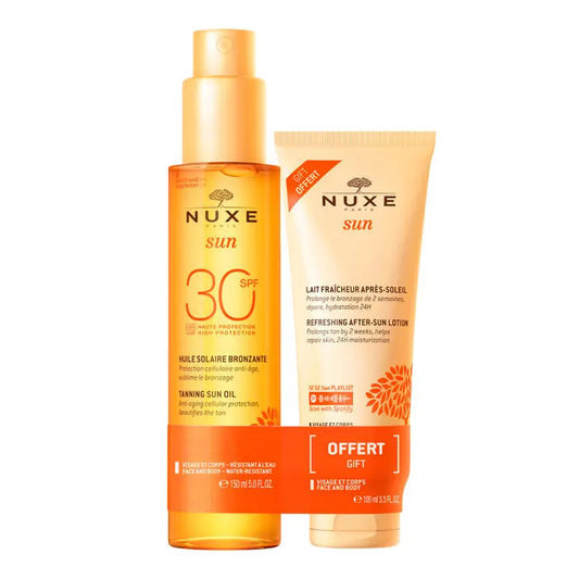 Nuxe Sun Duo Olio Solare Viso E Corpo SPF30 150 ml+ Latte Doposole Viso E Corpo 100ml