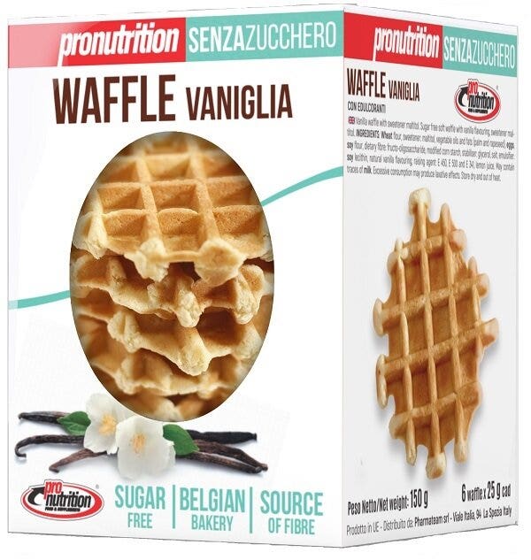 Pronutrition Waffle Senza Zucchero Gusto Vaniglia 6 Pezzi Da 25g