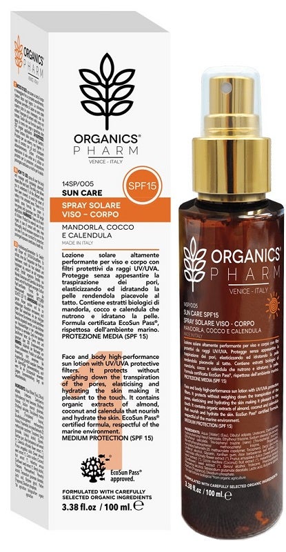 Organics Pharm Spray Solare Viso/Corpo 100ml SPF15