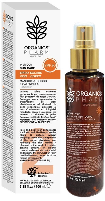 Organics Pharm Spray Solare Viso/Corpo 100ml SPF30