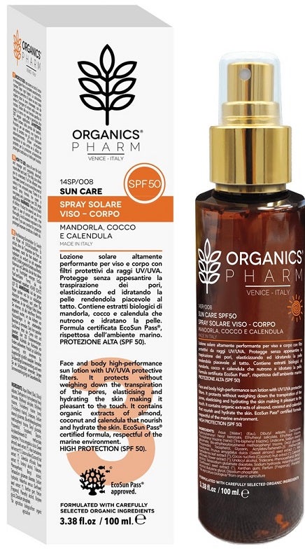 Organics Pharm Spray Solare Viso/Corpo 100ml SPF50