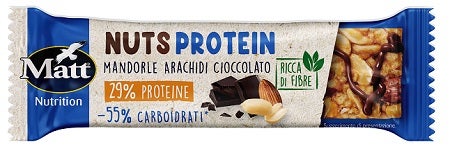 Matt Nuts Protein Barretta Arachidi/Cioccolato/Mandorle 39g