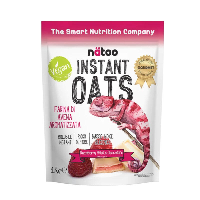 Instant Oats Farina D'Avena Aromatizzata Gusto Raspberry White Chocolate 1kg