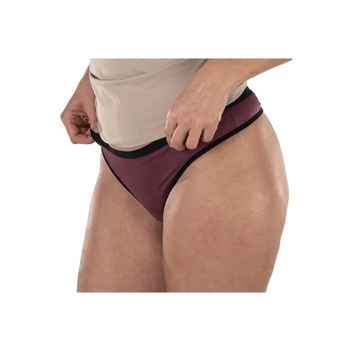 Fluyda Tanga Linea Basic Mutandina Assorbente Nero/Vinaccia Taglia M