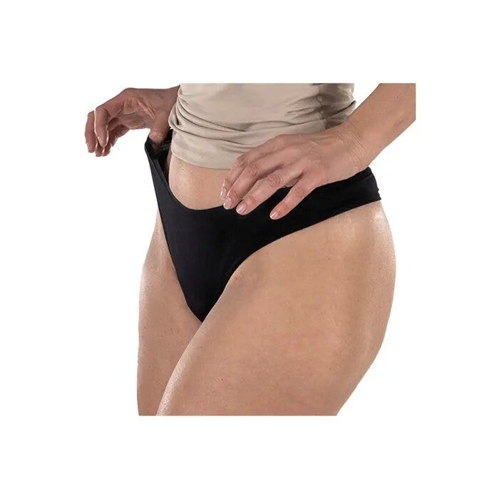 Fluyda Tanga Linea Basic Mutandina Assorbente Nero/Nero Taglia L