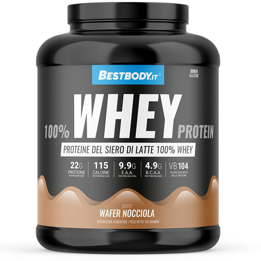 100% Whey Protein (700g) Gusto: Wafer Nocciola