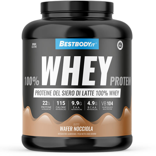 100% Whey Protein (2Kg) Gusto: Wafer Nocciola