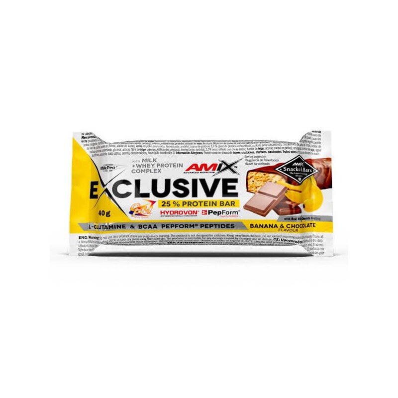 Amix Exclusive Protein Bar Barretta Proteica Gusto Banana & Cioccolato 40g